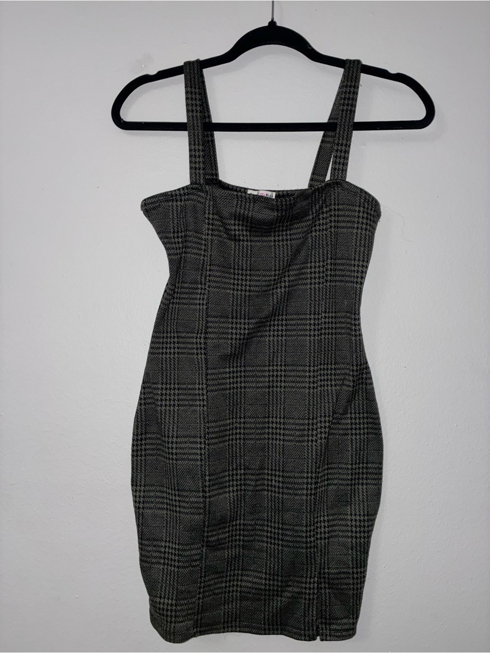 Heart Hips Plaid Bodycon Mini Dress in Black and Gray